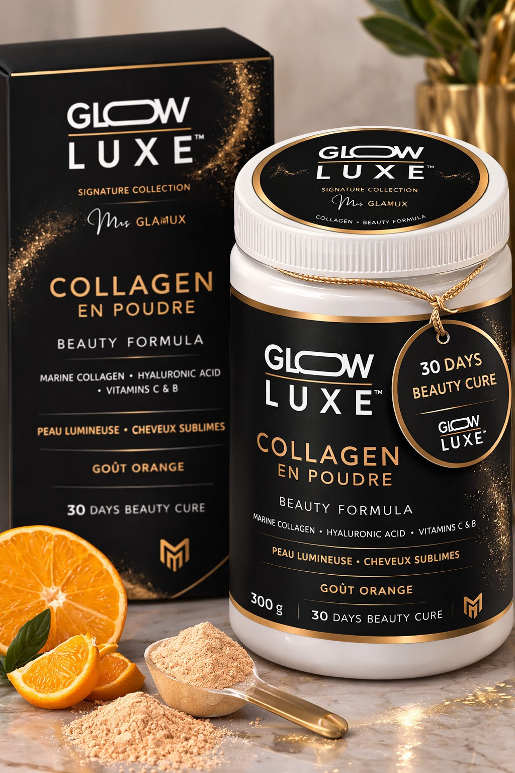 GlowLuxe Collagen en poudre - 30 days beauty cure